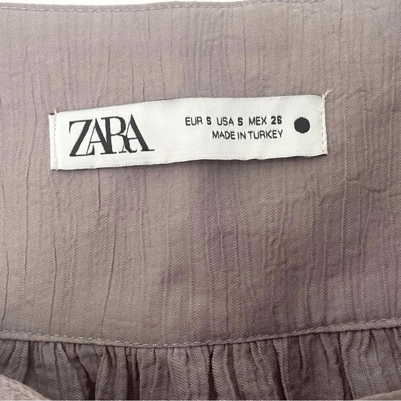 New ZARA NWOT Alexi Ruffle Crinkle Pleat Cropped Blouse - Picture 9 of 11